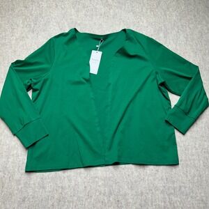 Green Open Front‎ Cardigan Plus Size 3XL Long Sleeve Casual Classic Design NWT